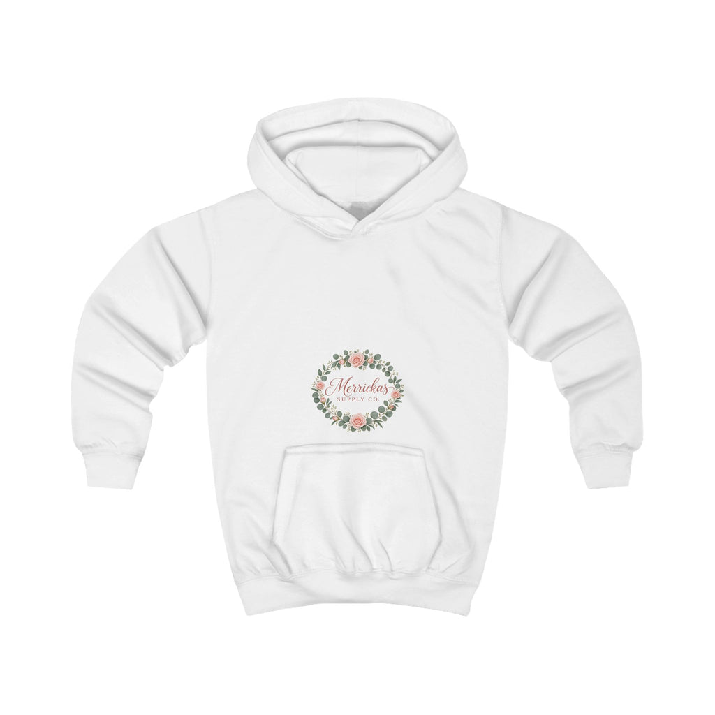 Merrickas Rose Wreath Script Kids' Hoodie