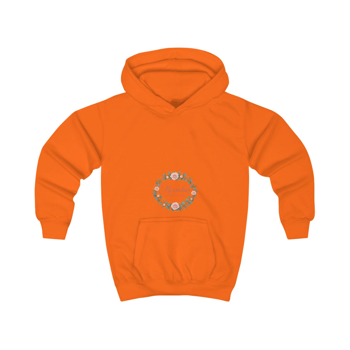Merrickas Rose Wreath Script Kids' Hoodie