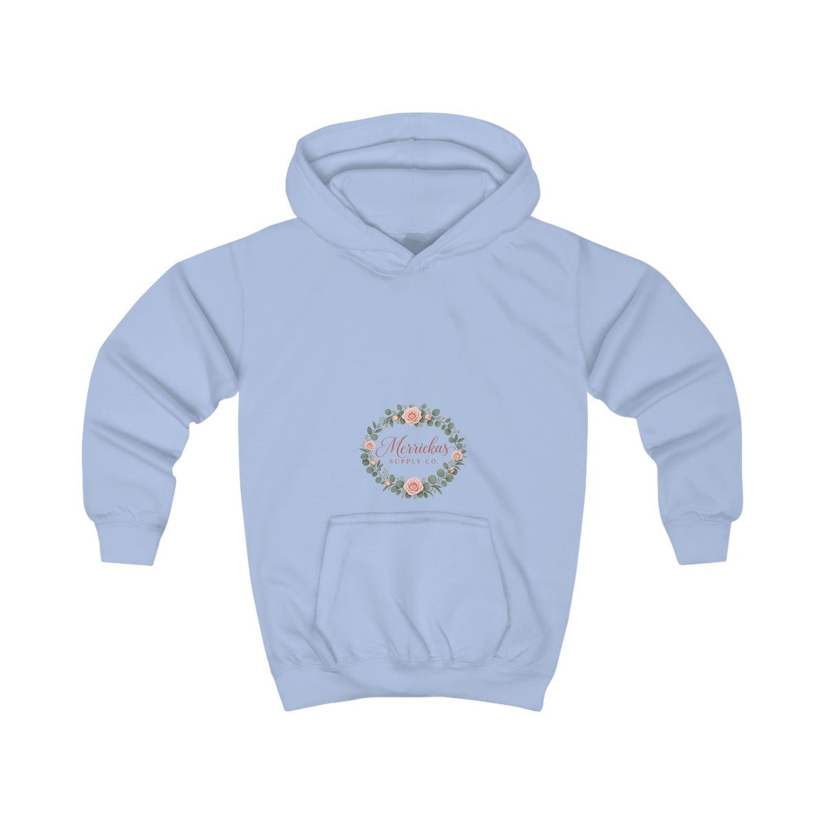 Merrickas Rose Wreath Script Kids' Hoodie