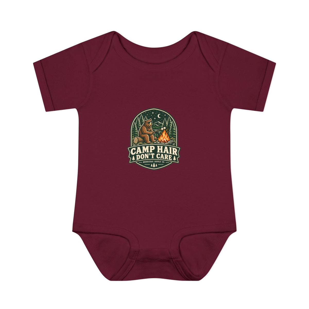 Camp Hair Don't Care Baby Onesie
