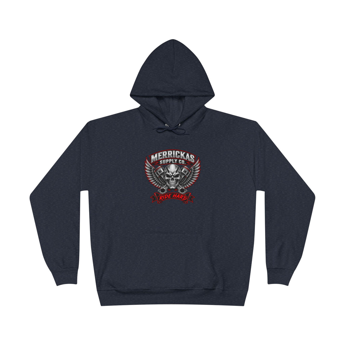 Merrickas Ride Hard Winged Skull Hoodie