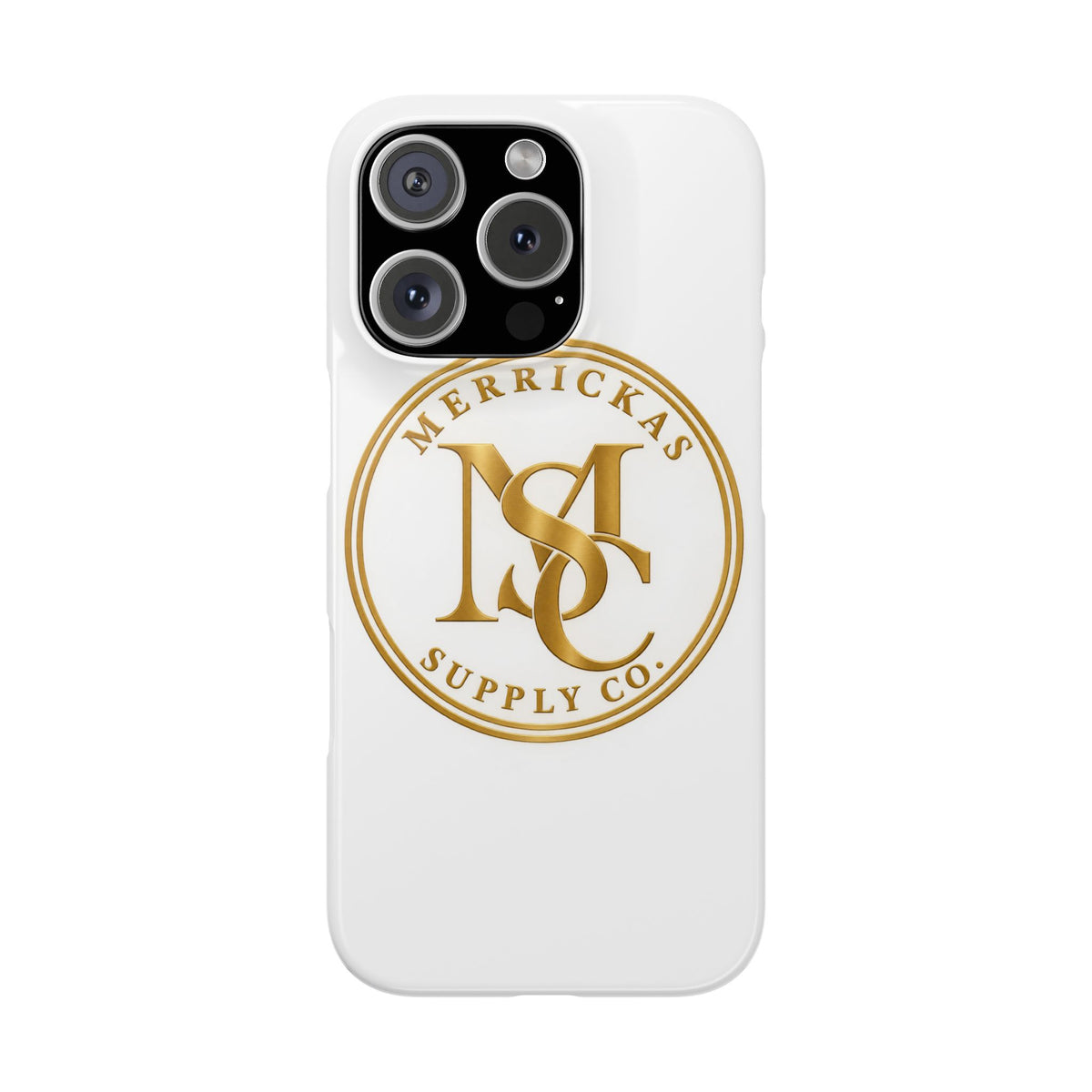 Merrickas Gold MSC Monogram Phone Case
