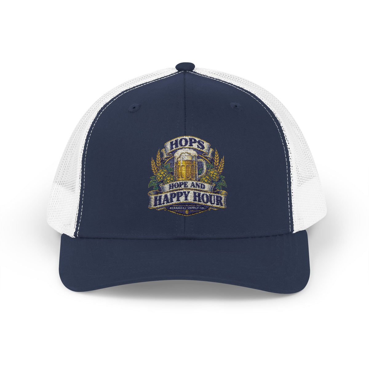 Hops Hope And Happy Hour Snapback Trucker Cap