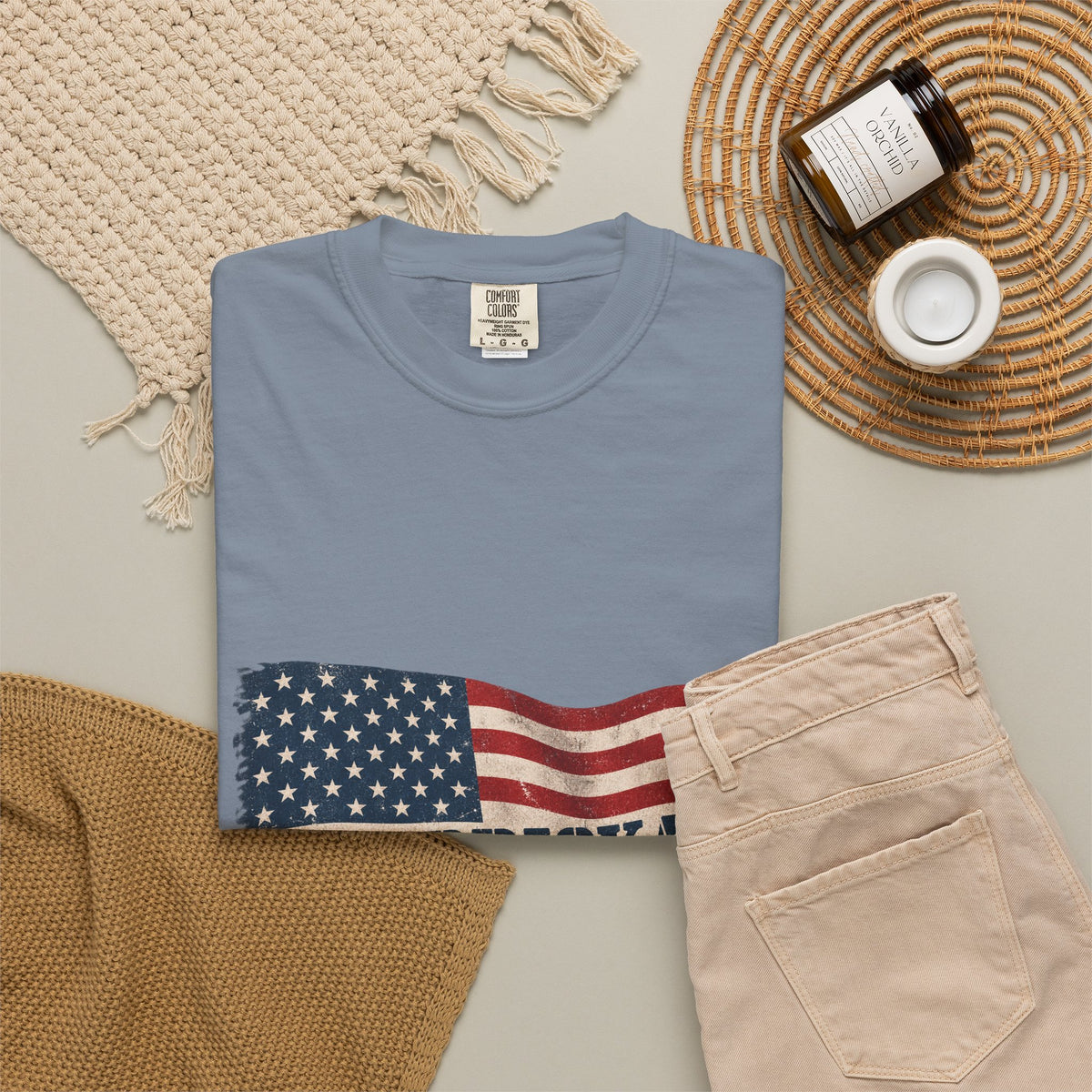 Merrickas Flag Garment-Dyed Tee