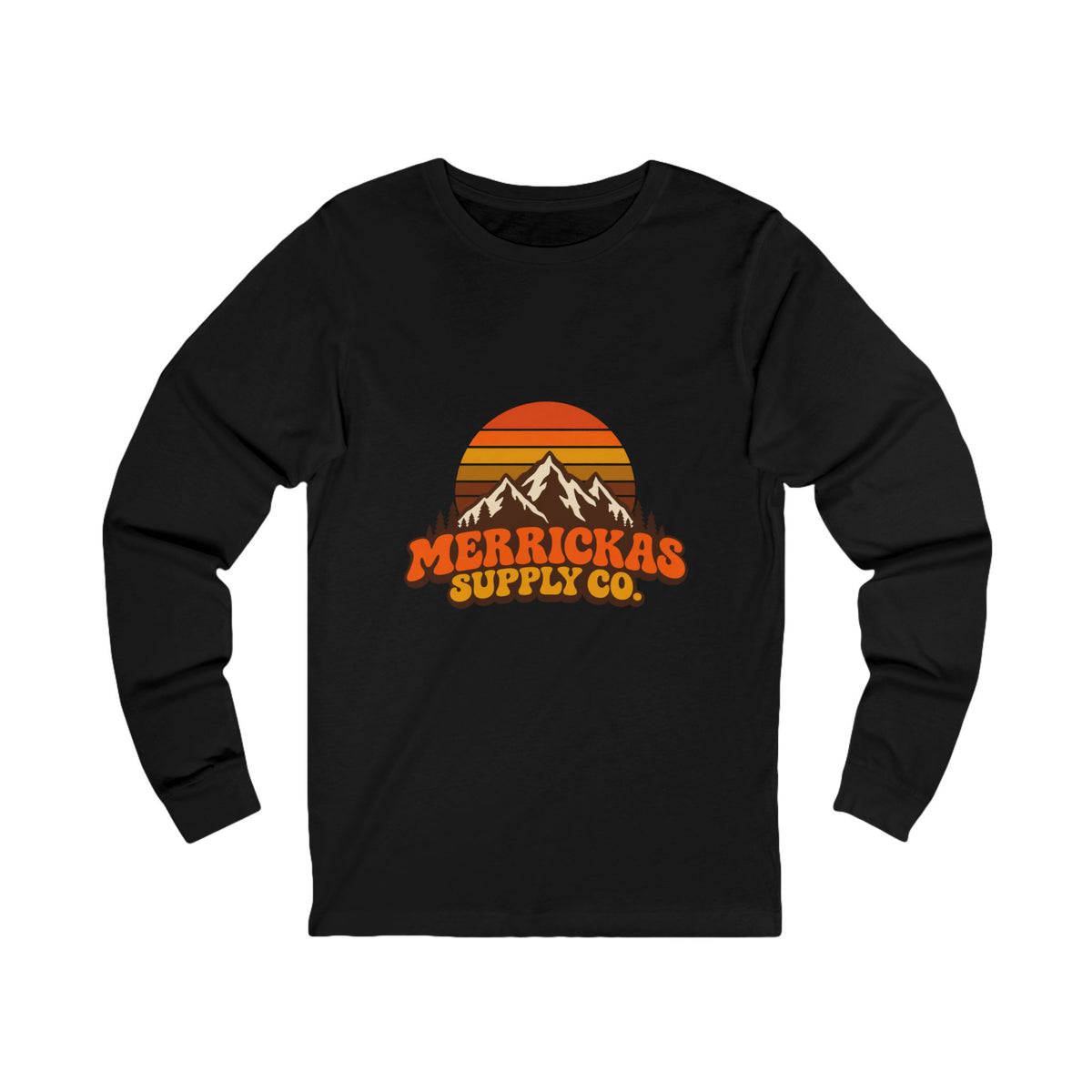 Merrickas Retro Sunset Mountain Long Sleeve Tee