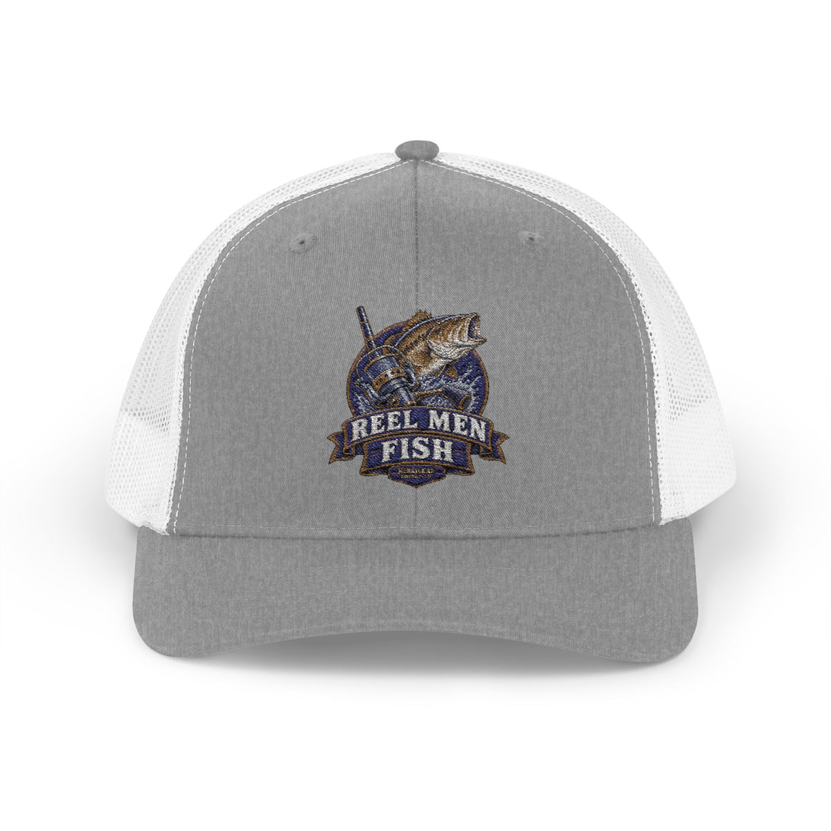 Reel Men Fish Snapback Trucker Cap