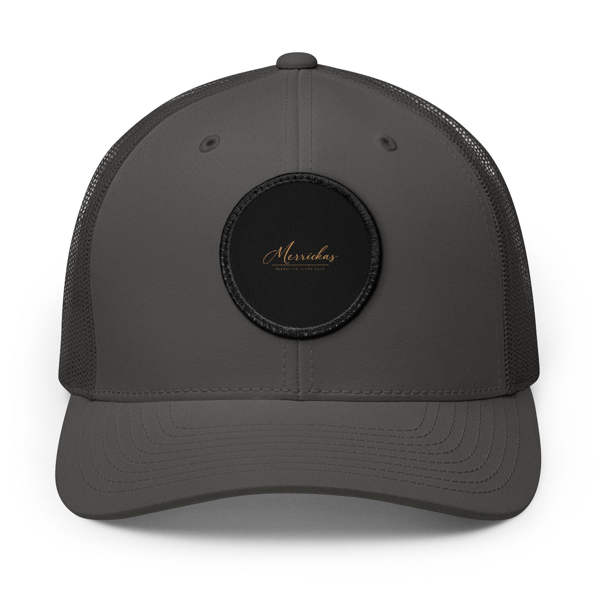 Merrickas Signature Leather Patch Trucker Cap