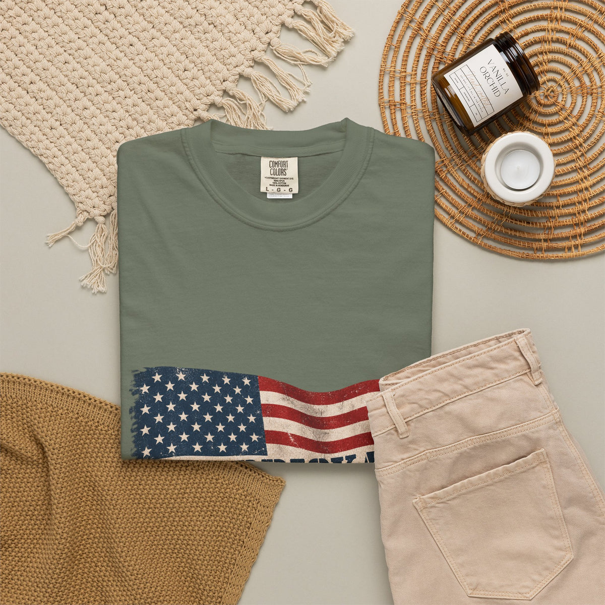 Merrickas Flag Garment-Dyed Tee