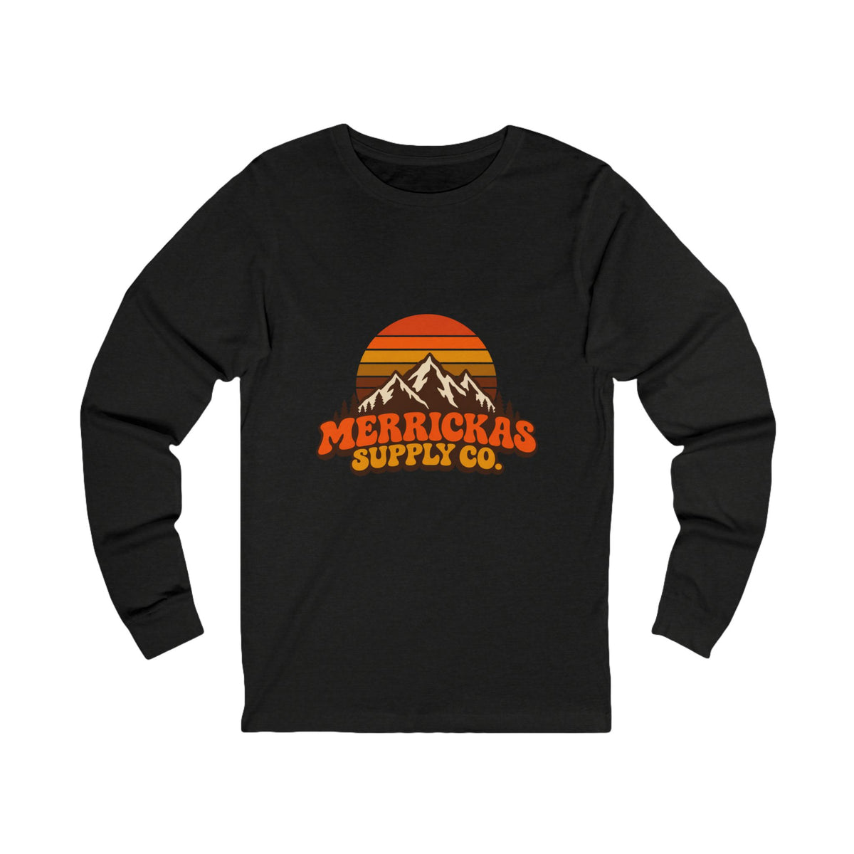 Merrickas Retro Sunset Mountain Long Sleeve Tee