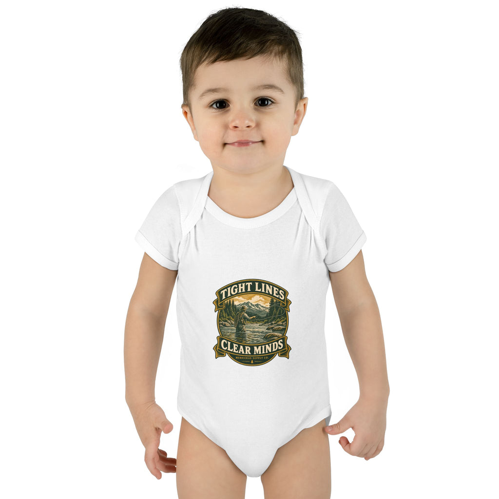 Tight Lines Clear Minds Baby Onesie