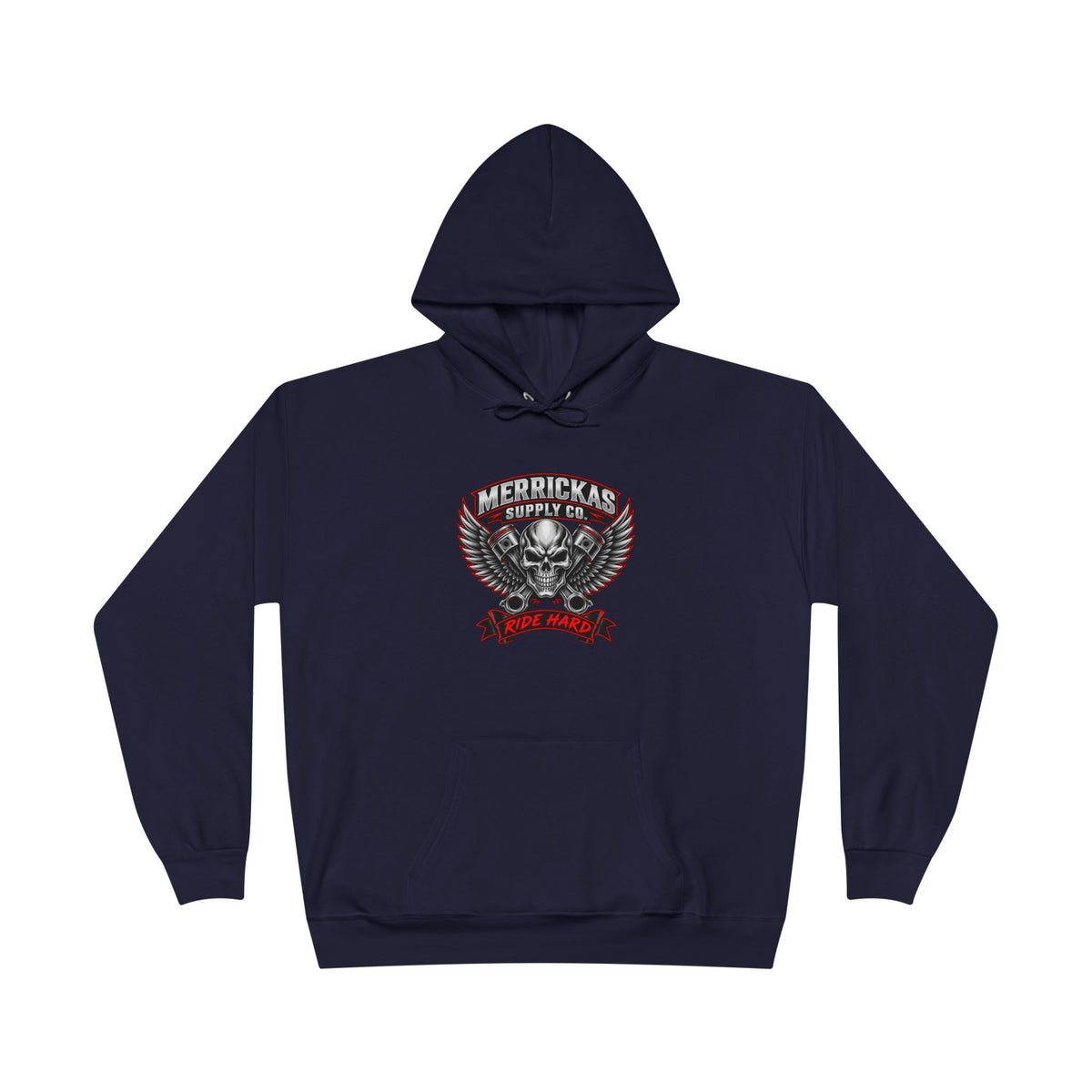 Merrickas Ride Hard Winged Skull Hoodie
