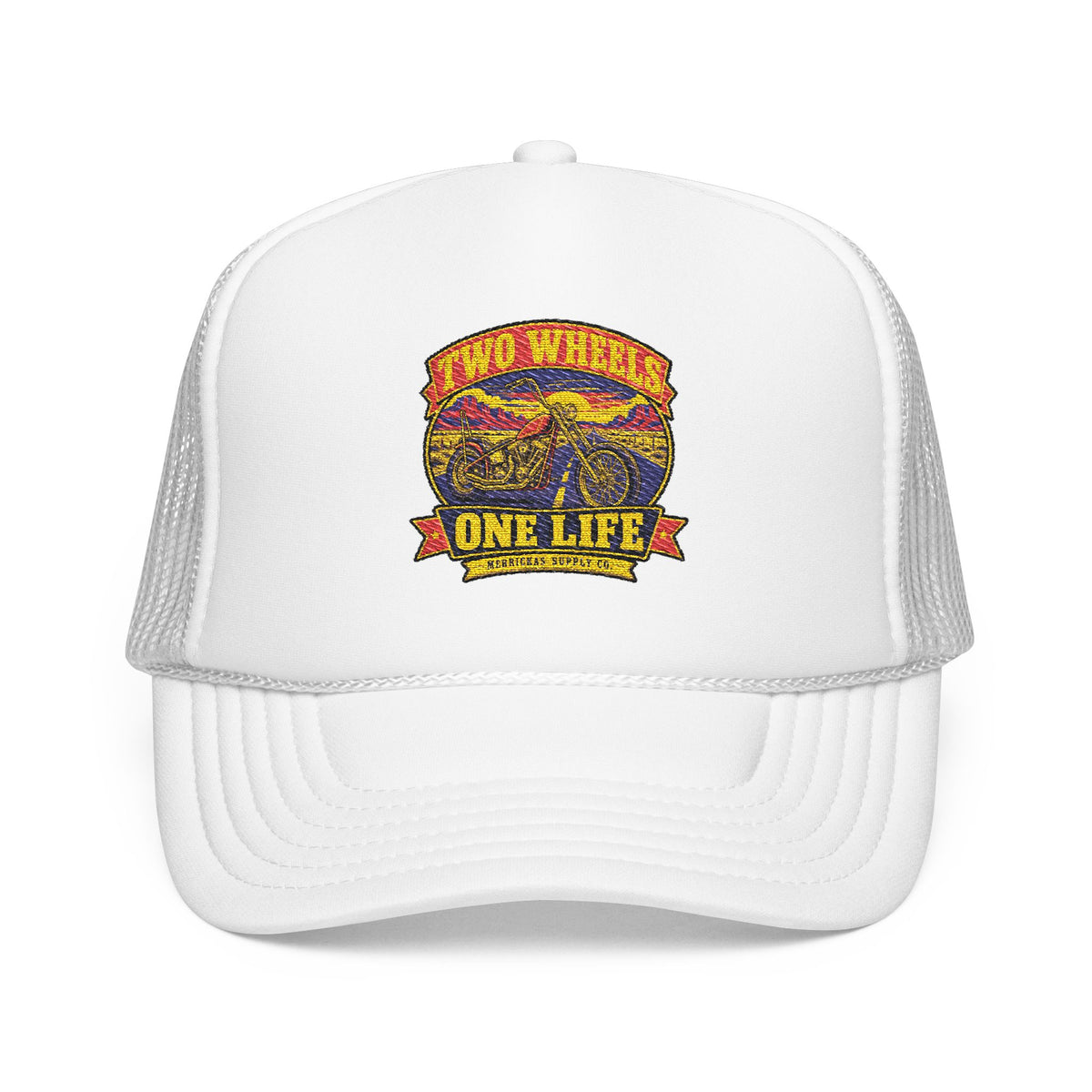 Two Wheels One Life Foam Trucker Hat
