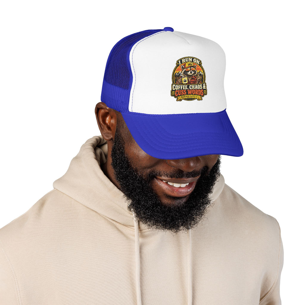 Coffee, Chaos & Cuss Words Foam Trucker Hat