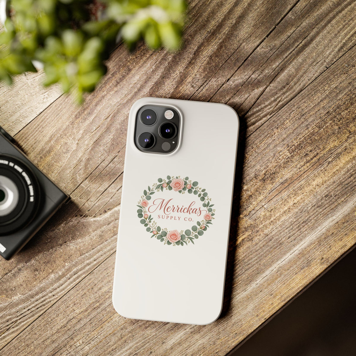 Merrickas Rose Wreath Script Phone Case