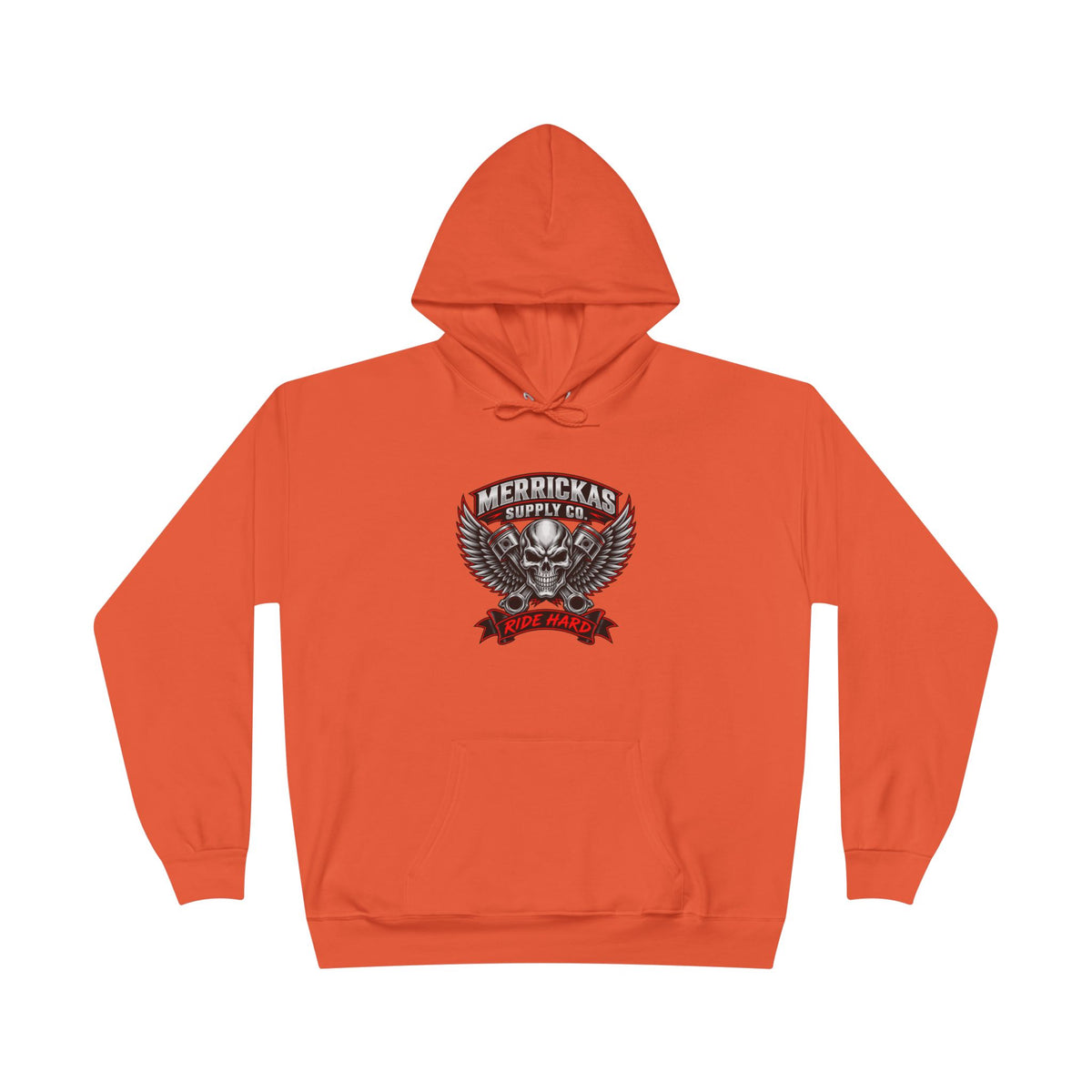 Merrickas Ride Hard Winged Skull Hoodie