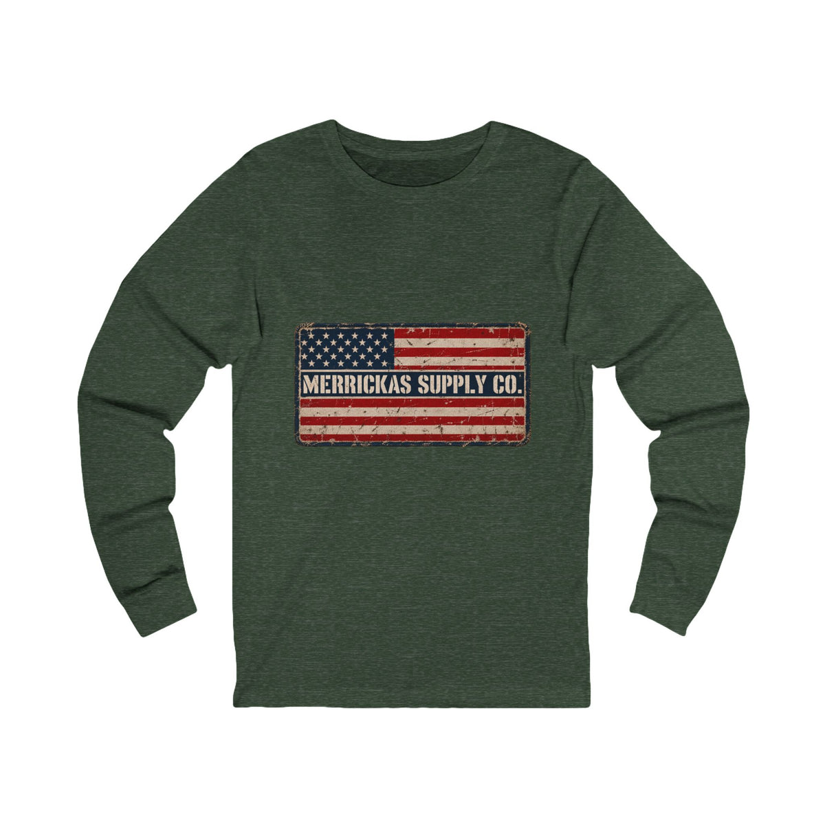 Merrickas American Flag Patch Long Sleeve Tee