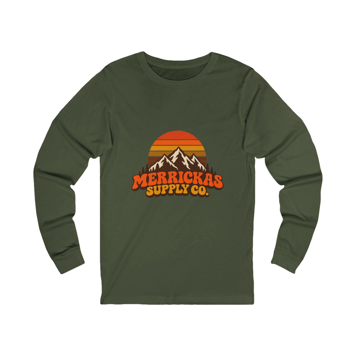 Merrickas Retro Sunset Mountain Long Sleeve Tee