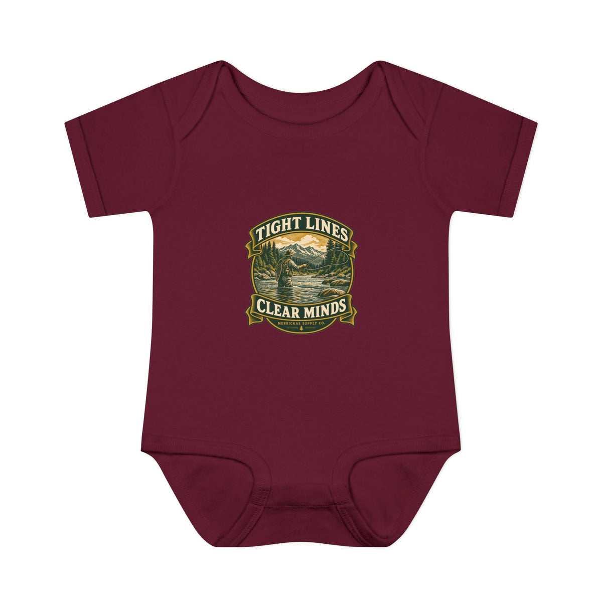 Tight Lines Clear Minds Baby Onesie