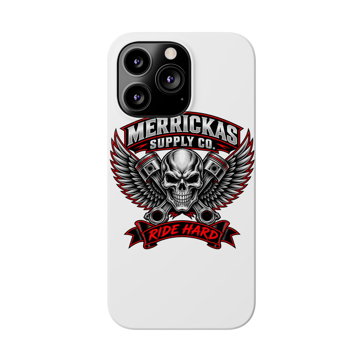 Merrickas Ride Hard Winged Skull Phone Case