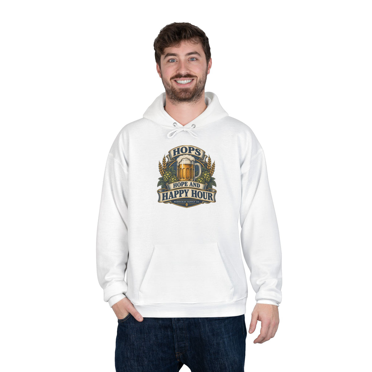 Hops Hope And Happy Hour Heavyweight Hoodie