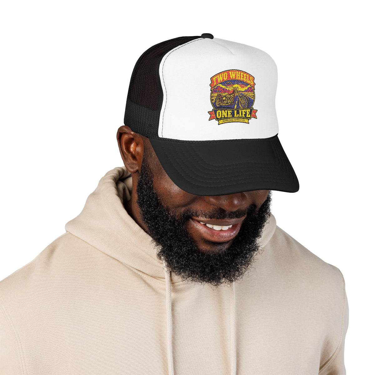 Two Wheels One Life Foam Trucker Hat