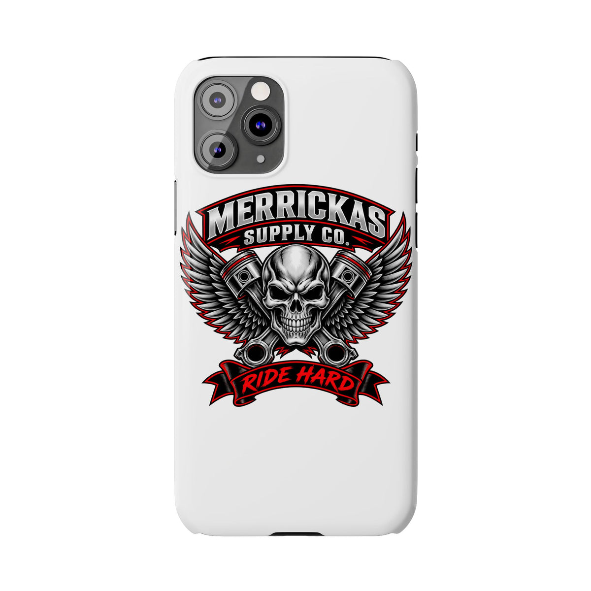 Merrickas Ride Hard Winged Skull Phone Case