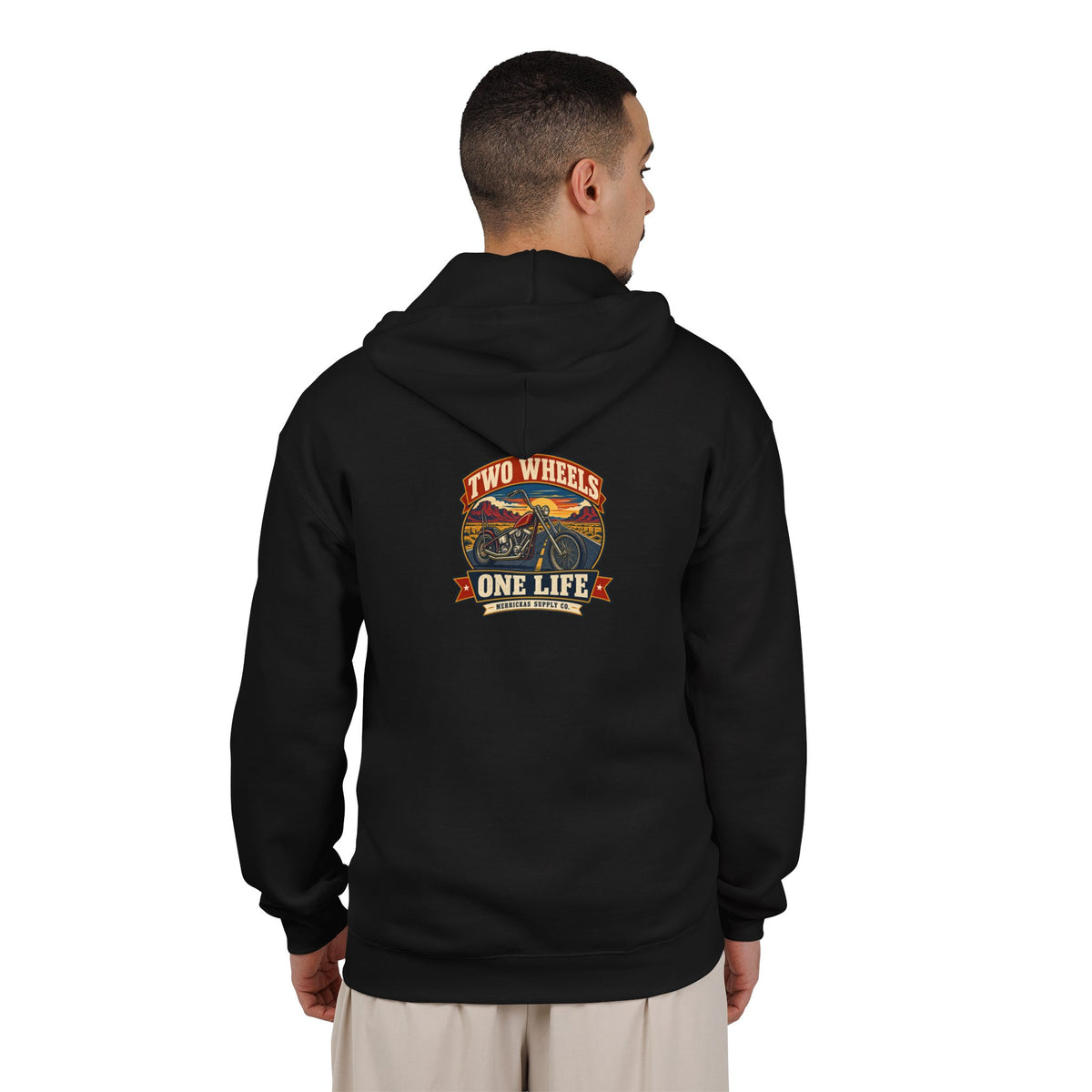 Two Wheels One Life Zip Hoodie