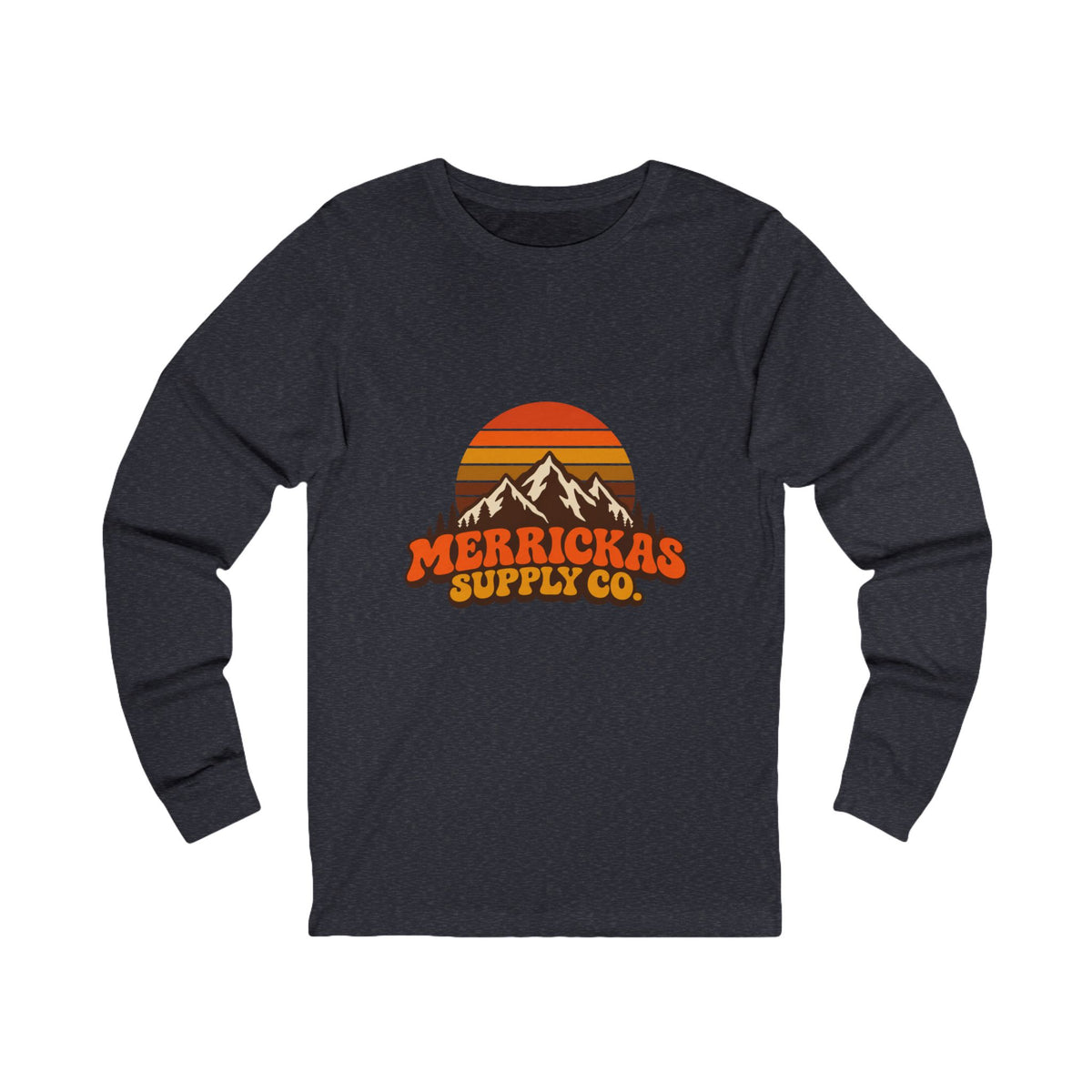 Merrickas Retro Sunset Mountain Long Sleeve Tee