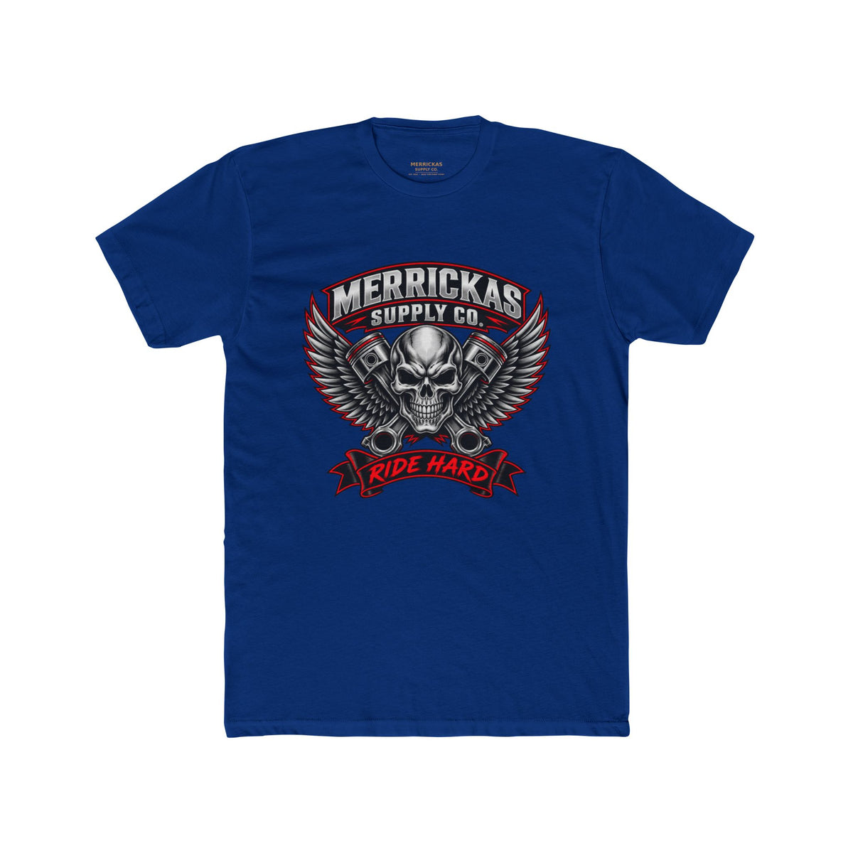 Merrickas Ride Hard Winged Skull T-Shirt
