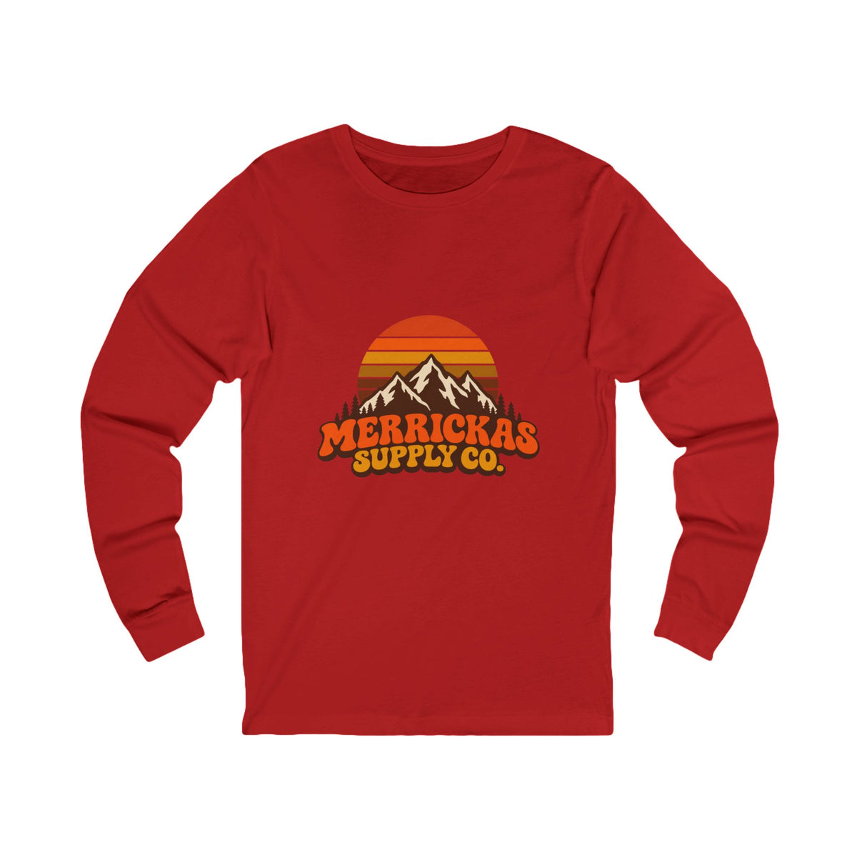 Merrickas Retro Sunset Mountain Long Sleeve Tee