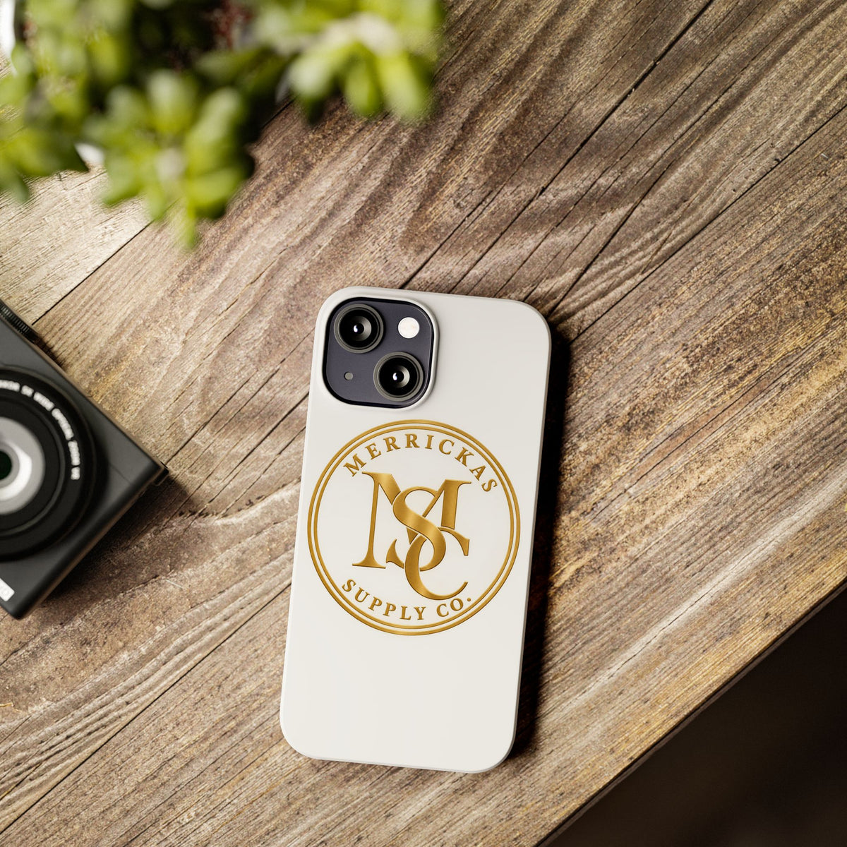 Merrickas Gold MSC Monogram Phone Case