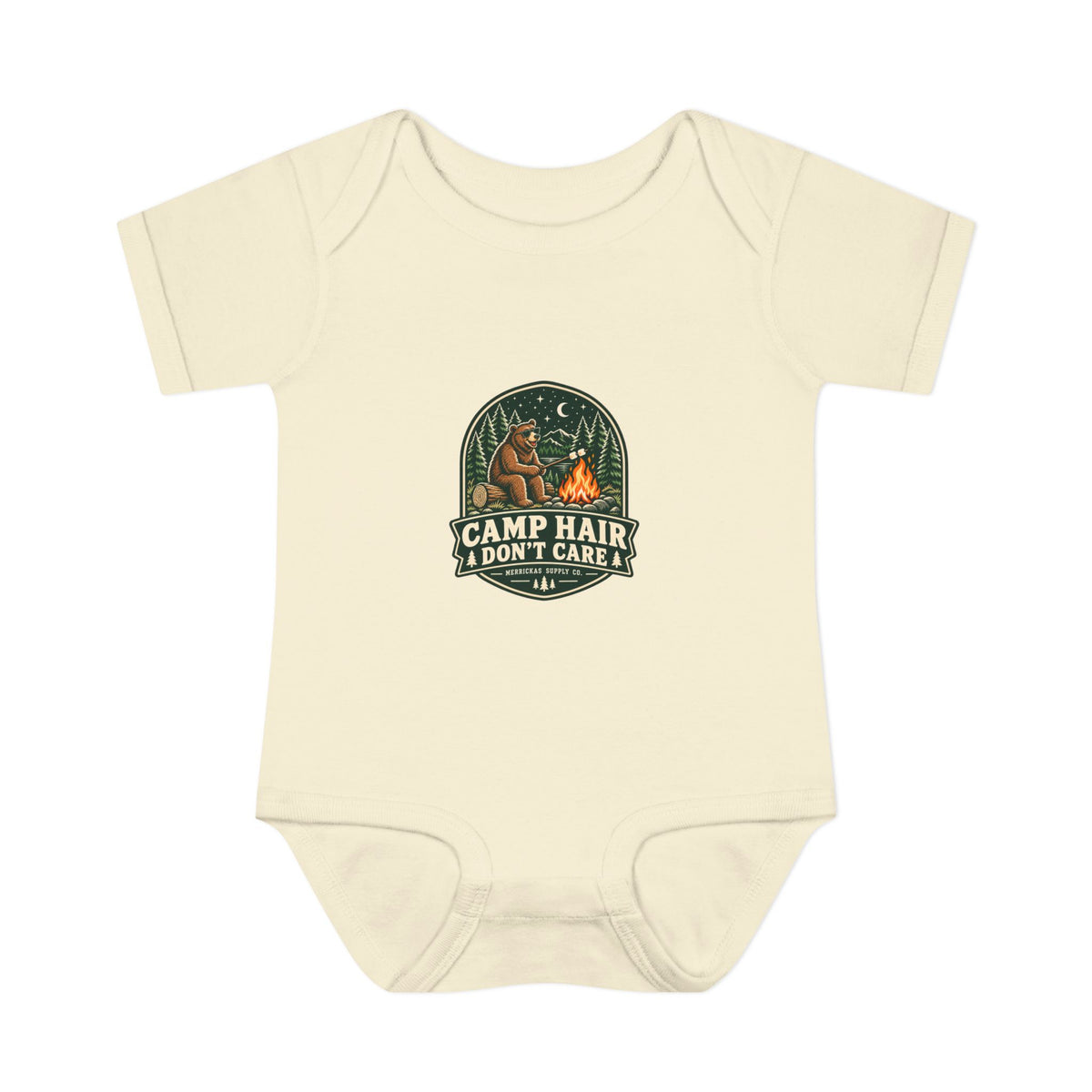 Camp Hair Don't Care Baby Onesie