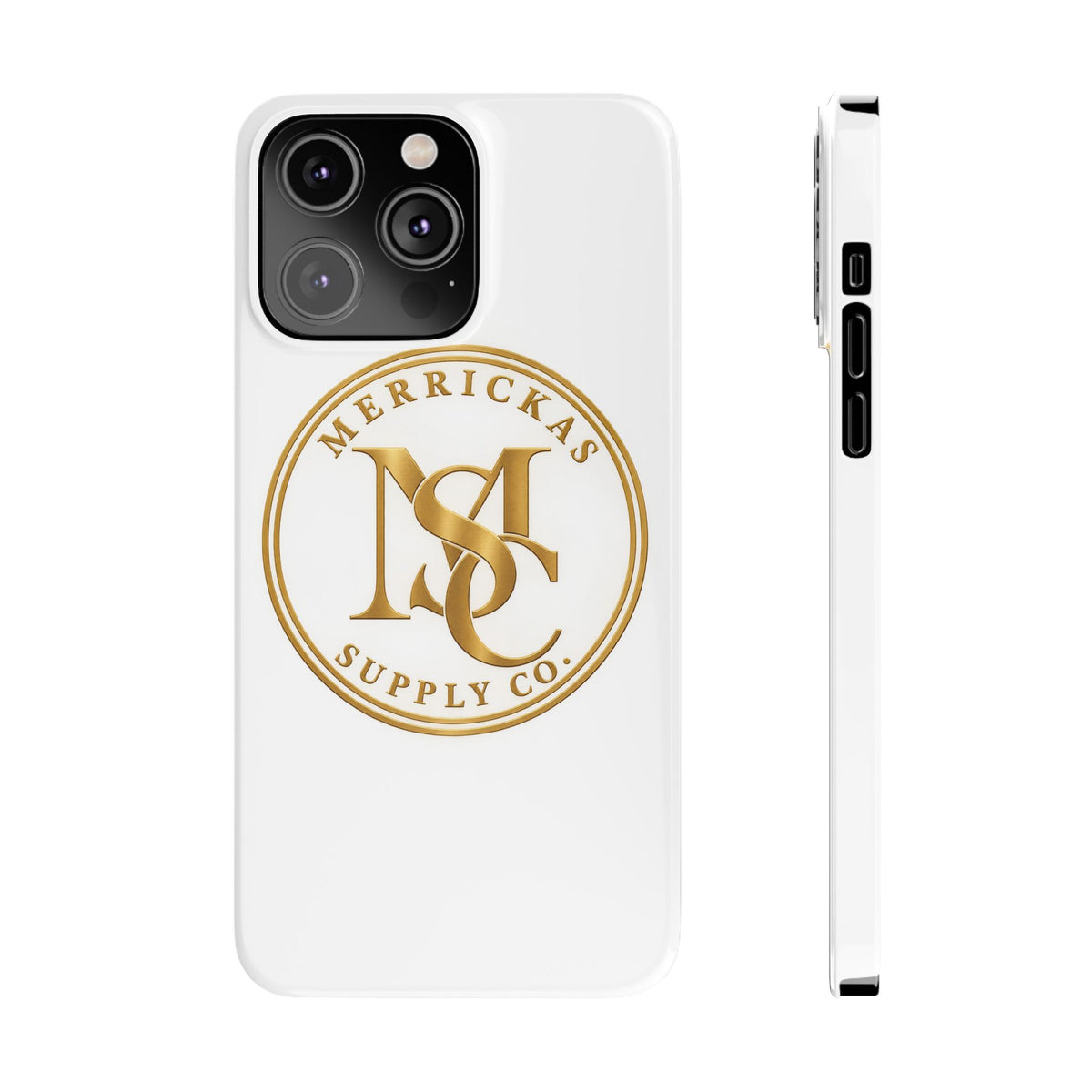 Merrickas Gold MSC Monogram Phone Case