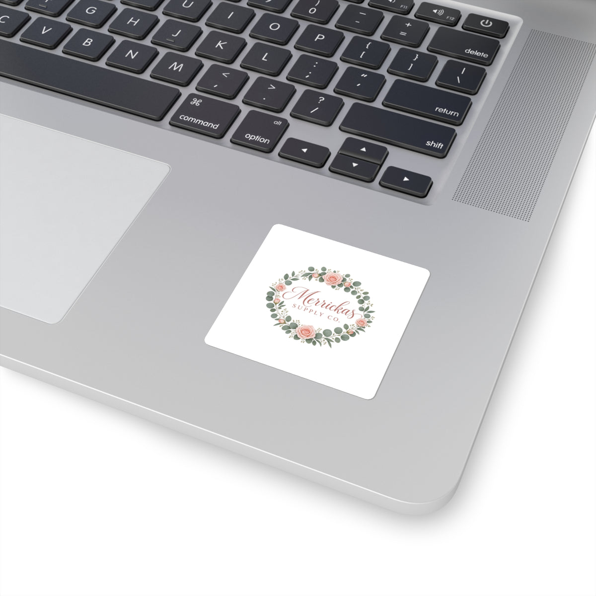 Merrickas Rose Wreath Script Sticker