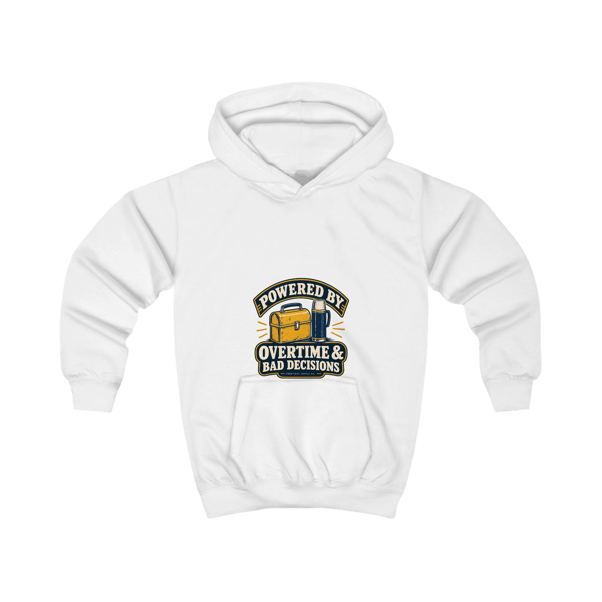 Powered By Overtime & Bad Decisions Kids' Hoodie