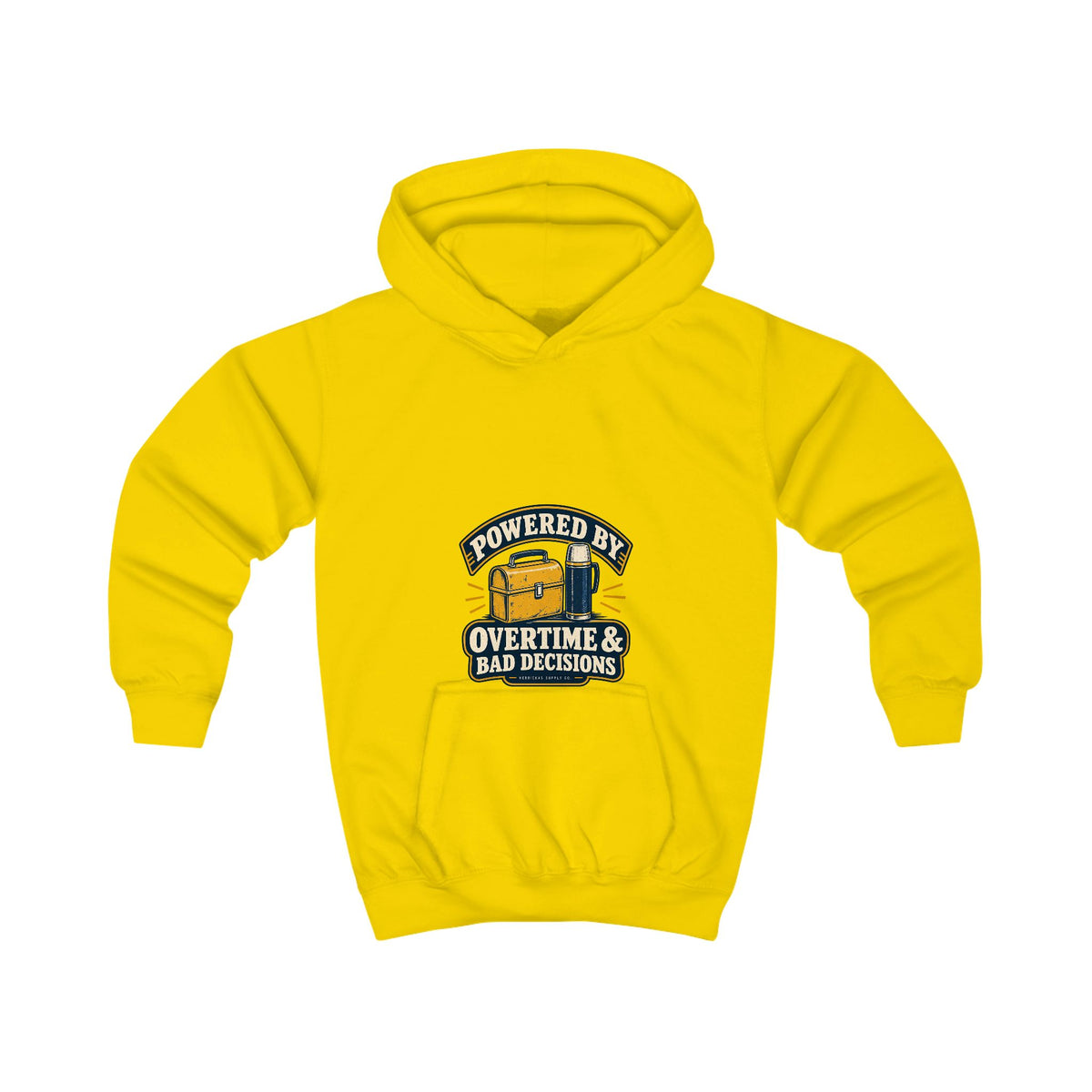 Powered By Overtime & Bad Decisions Kids' Hoodie