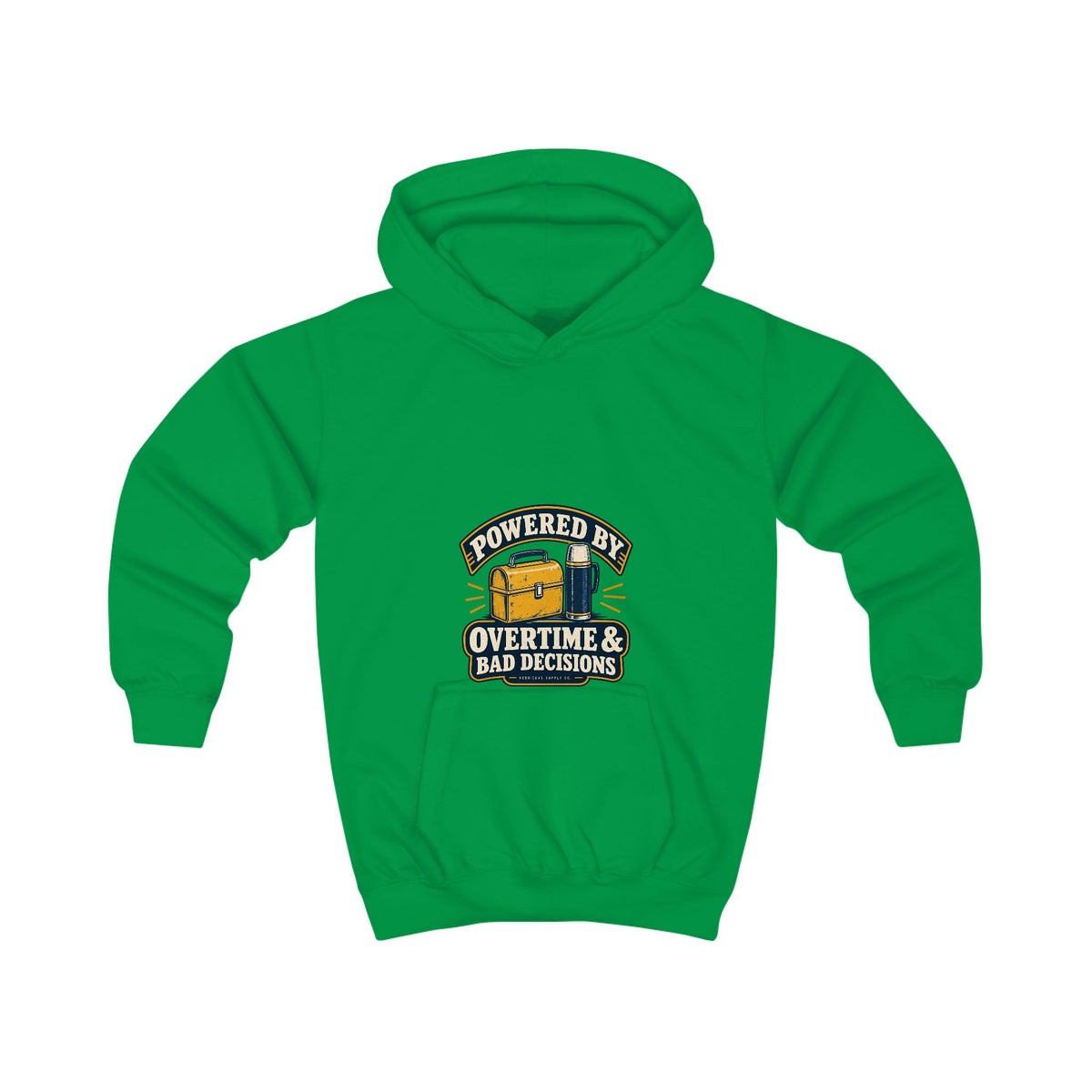 Powered By Overtime & Bad Decisions Kids' Hoodie