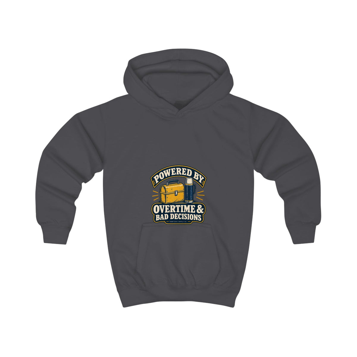 Powered By Overtime & Bad Decisions Kids' Hoodie