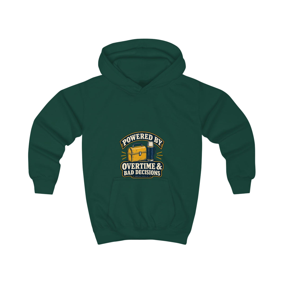 Powered By Overtime & Bad Decisions Kids' Hoodie