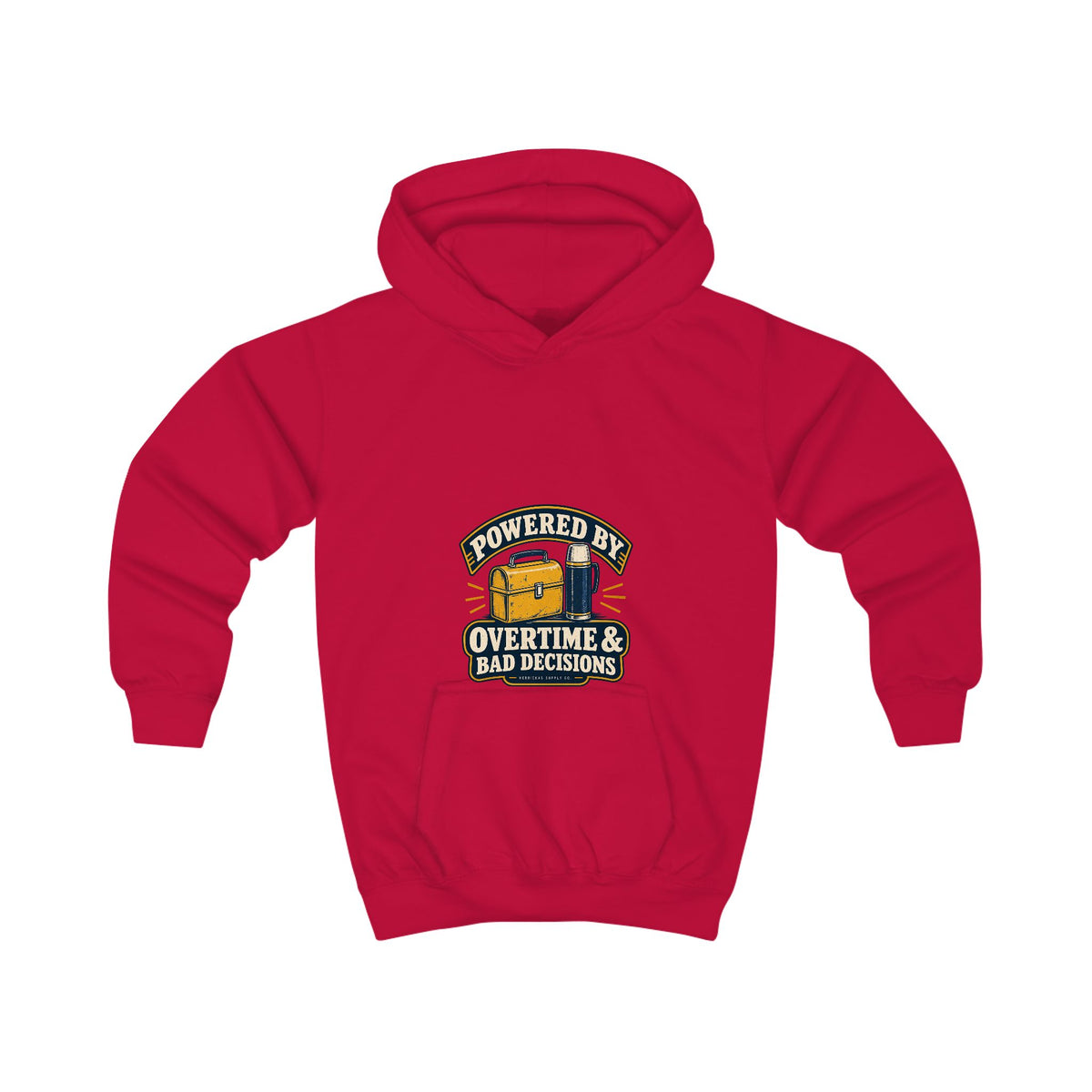 Powered By Overtime & Bad Decisions Kids' Hoodie