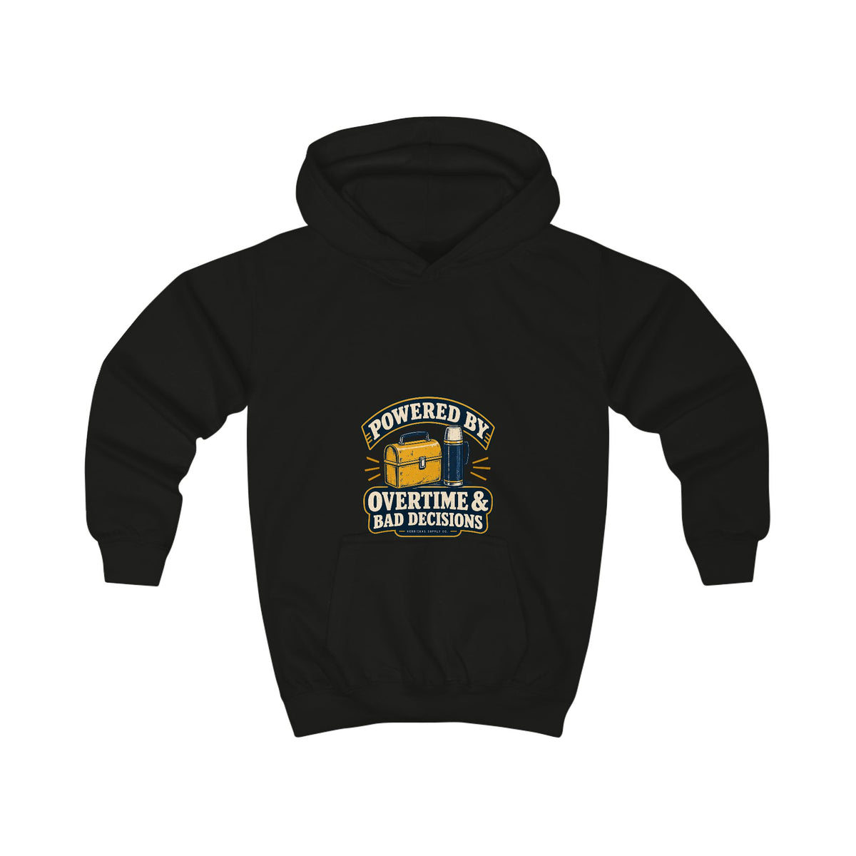 Powered By Overtime & Bad Decisions Kids' Hoodie