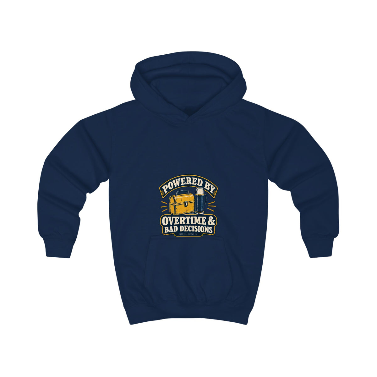 Powered By Overtime & Bad Decisions Kids' Hoodie