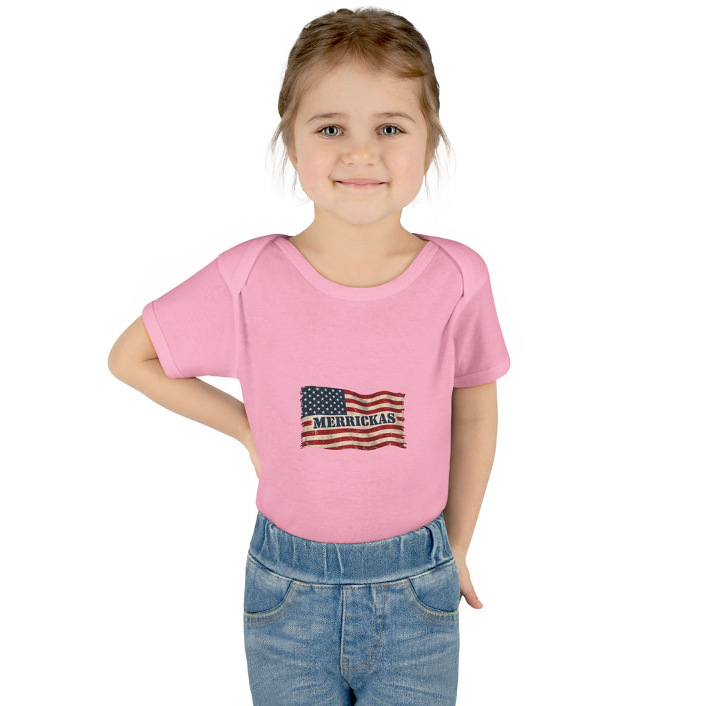 Merrickas Flag Baby Onesie