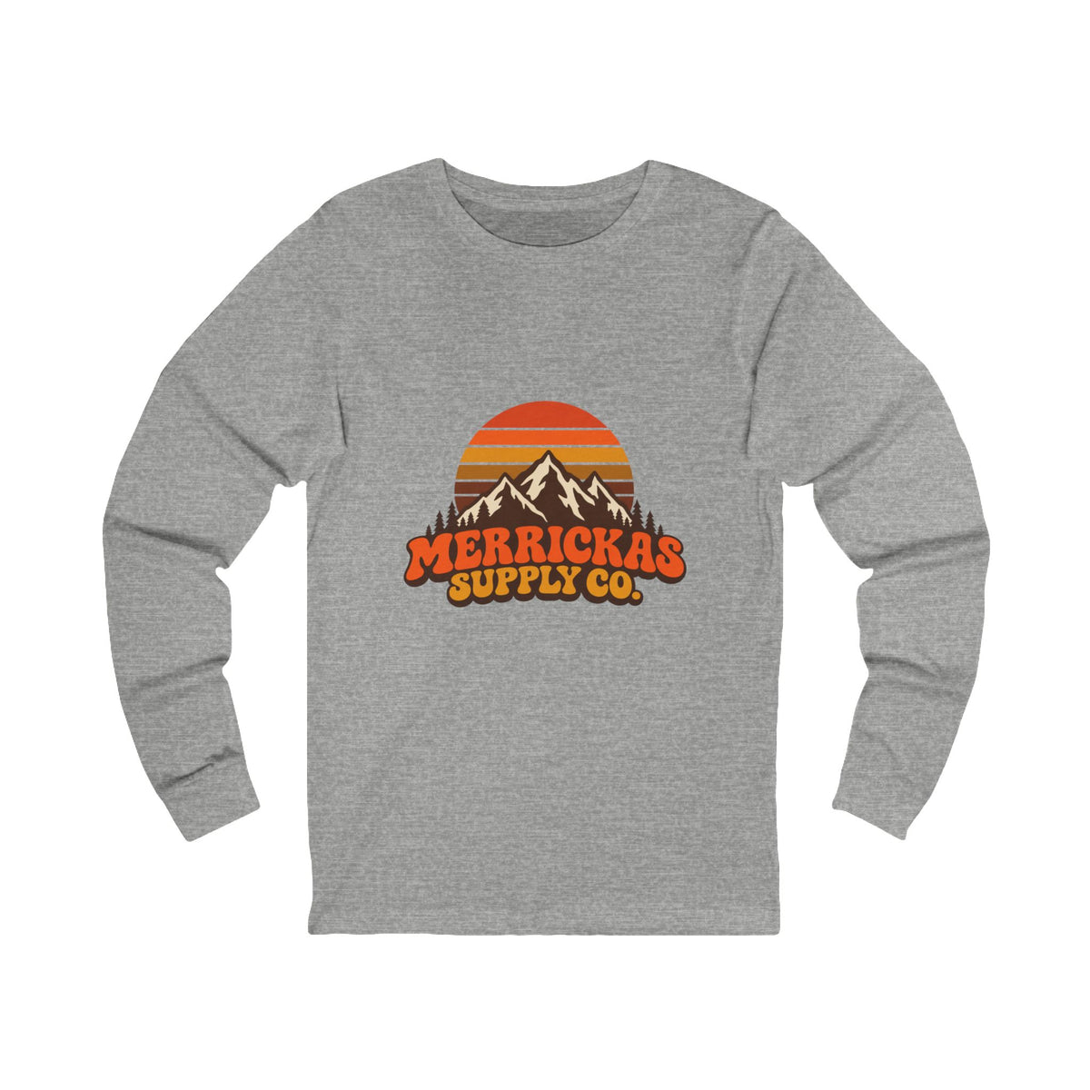 Merrickas Retro Sunset Mountain Long Sleeve Tee