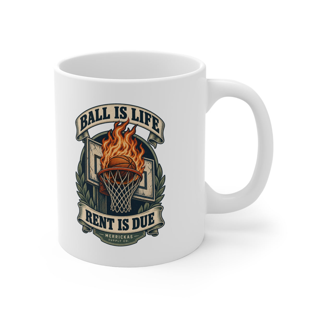 Ball Is Life Rent Is Due Coffee Mug 11oz