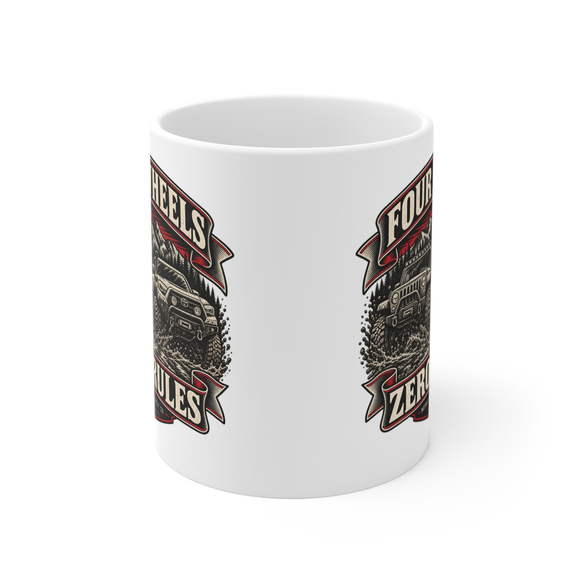 Four Wheels Zero Rules Coffee Mug 11oz