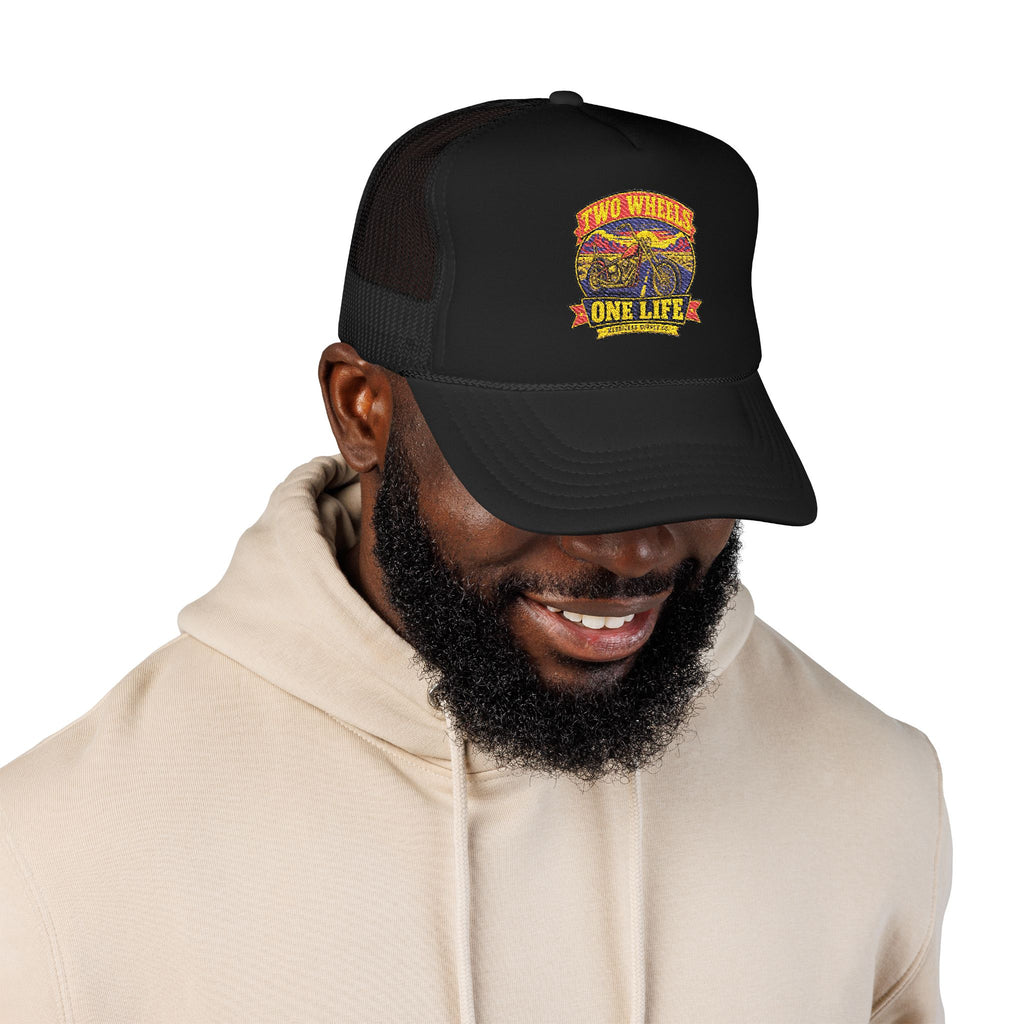 Two Wheels One Life Foam Trucker Hat