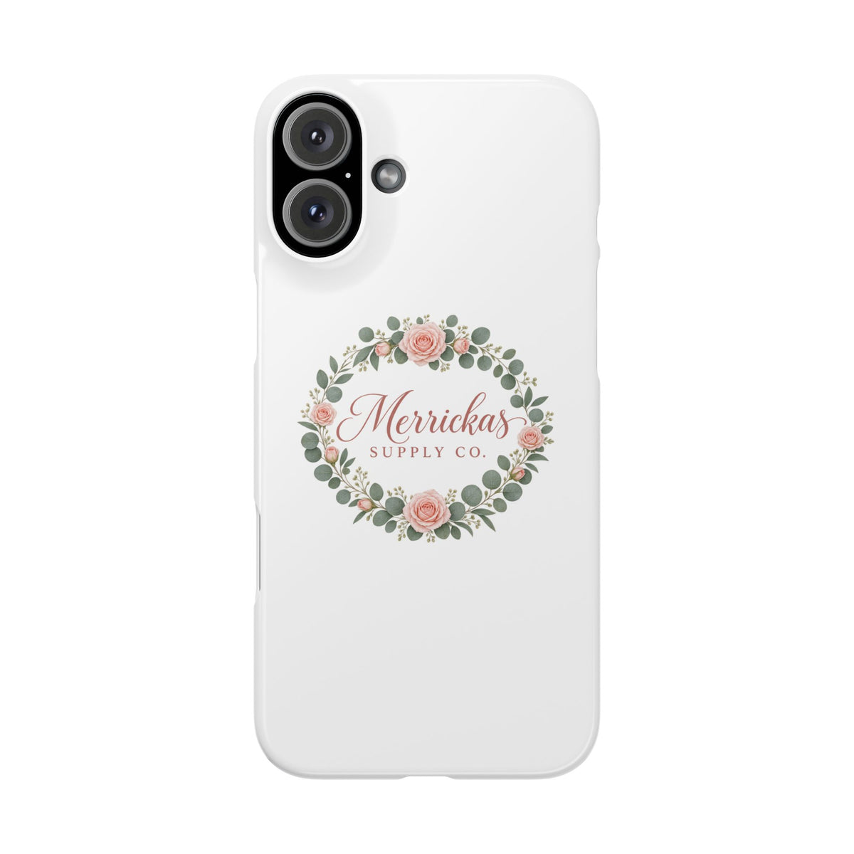 Merrickas Rose Wreath Script Phone Case