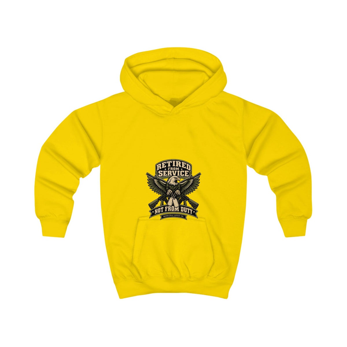 Retired From Service Not From Duty Kids' Hoodie