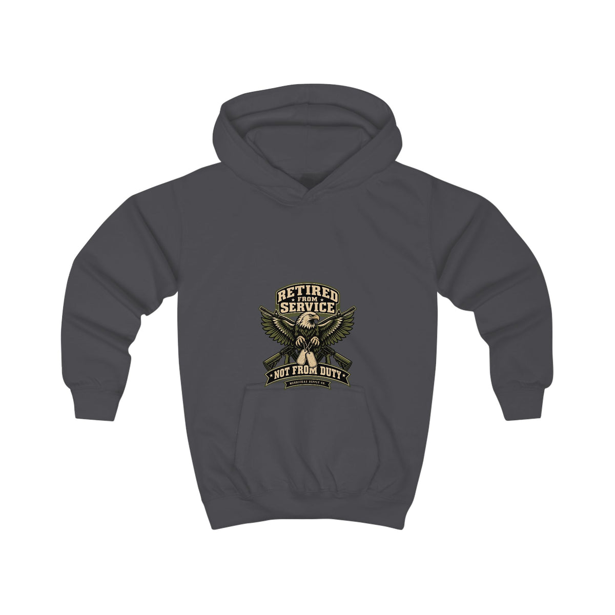 Retired From Service Not From Duty Kids' Hoodie